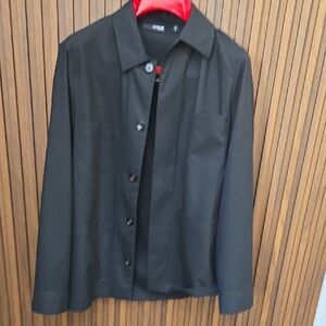 Murano Black Lightweight Button-Up Shirt Jacket